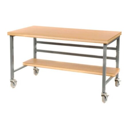 Built Rite Br Built-Rite Mobile Workbench w/ Shop Top Square Edge, 72"W x 30"D, Gray DSM3063426-GY